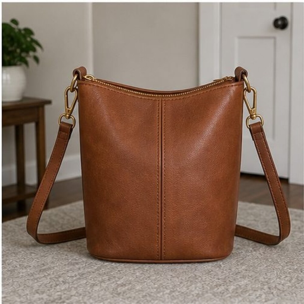 Tan Suede Crossbody Bag